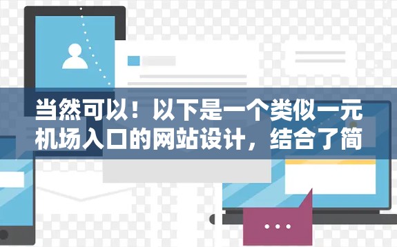 当然可以!以下是一个类似一元机场入口的网站设计,结合了简洁、直观和导航功能的元素 当然可以!以下是一个类似一元机场入口的网站设计,结合了简洁、直观和导航功能的元素