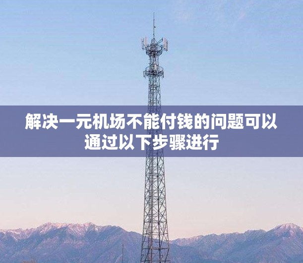 解决一元机场不能付钱的问题可以通过以下步骤进行