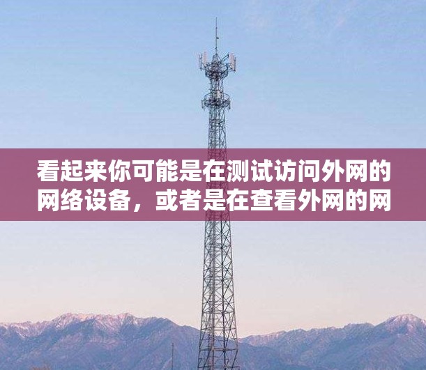 看起来你可能是在测试访问外网的网络设备,或者是在查看外网的网络配置。如果你在浏览外网的网络设备,可以尝试以下步骤 看起来你可能是在测试访问外网的网络设备,或者是在查看外网的网络配置。如果你在浏览外网的网络设备,可以尝试以下步骤